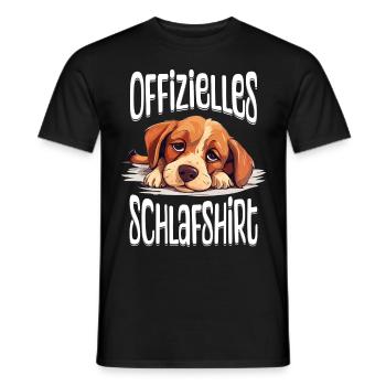 Chemise de nuit officielle Pyjama chien Animal mignon - T-shirt homme - noir - Devant - AI Model Male 178 light (178cm)