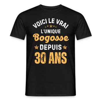 Le vrai l unique bogosse depuis 30 ans - T-shirt homme - noir - Devant - AI Model Male 178 light (178cm)