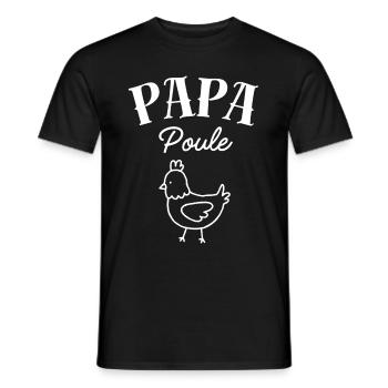 Papa poule 6 - T-shirt homme - noir - Devant - AI Model Male 178 light (178cm)