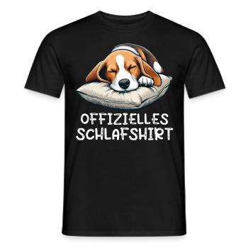 Offizielles Schlafshirt Beagle Beaglebesitzer - Männer T-Shirt - Schwarz - Vorne - AI Model Male 178 light (178cm)