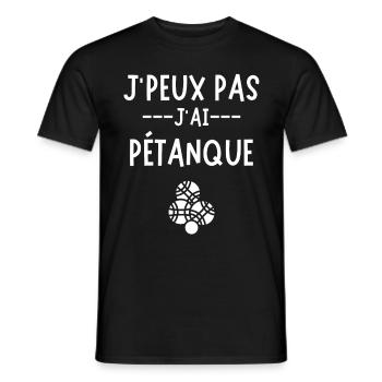 Humour pétanque amateur pétanque - T-shirt homme - noir - Devant - AI Model Male 178 light (178cm)