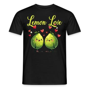 Niedliche Zitrone Früchte mit Liebe - Männer T-Shirt - Schwarz - Vorne - AI Model Male 178 light (178cm)