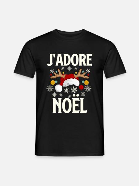 J adore Noël - T-shirt homme - noir