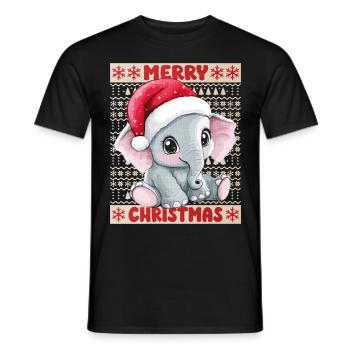 Eléphant Moche Noël Noël Doux - T-shirt homme - noir - Devant - AI Model Male 178 light (178cm)
