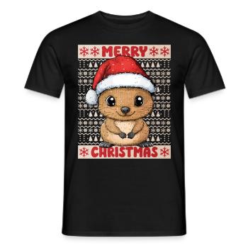 Quokka Noël laid Noël Noël doux - T-shirt homme - noir - Devant - AI Model Male 178 light (178cm)