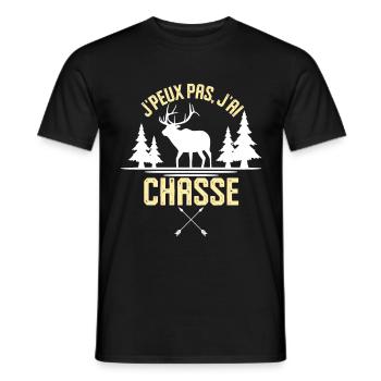 Je peux pas j ai chasser - T-shirt homme - noir - Devant - AI Model Male 178 light (178cm)