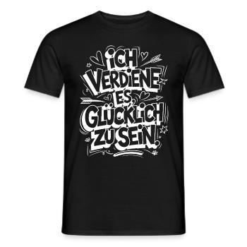 I deserve happiness – motif with positive vibes - Men's T-Shirt - black - Front - AI Model Male 178 light (178cm)