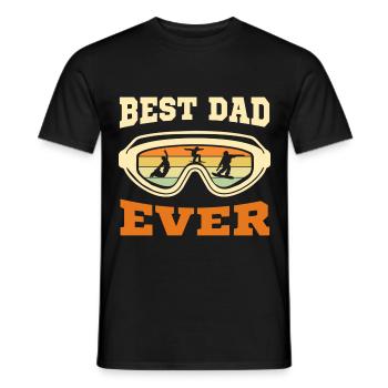 Snowboarder Papa – Meilleur papa de tous les temps - T-shirt homme - noir - Devant - AI Model Male 178 light (178cm)