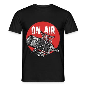 On Air Podcast Microphone Radio Show Presenter - Men's T-Shirt - black - Front - AI Model Male 178 light (178cm)