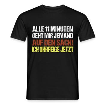 Alle 11 Minuten geht mir wer auf die Nerven Spruch - Männer T-Shirt - Schwarz - Vorne - AI Model Male 178 light (178cm)