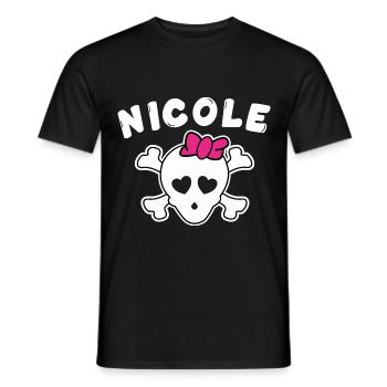 Piratin Nicole Design für Mädchen und Frauen - Männer T-Shirt - Schwarz - Vorne - AI Model Male 178 light (178cm)