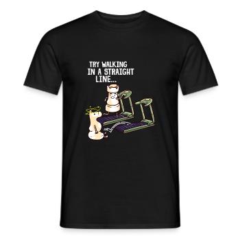 Straight Line Chess Tower Springer Threadmill - Men's T-Shirt - black - Front - AI Model Male 178 light (178cm)