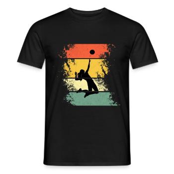 Retro volleyball indication attack attack - Men's T-Shirt - black - Front - AI Model Male 178 light (178cm)