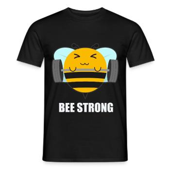 Be Strong Bee Haltérophilie Fitness Gym Workout - T-shirt homme - noir - Devant - AI Model Male 178 light (178cm)