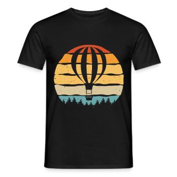 Montgolfière Retro Ballons Ballons - T-shirt homme - noir - Devant - AI Model Male 178 light (178cm)