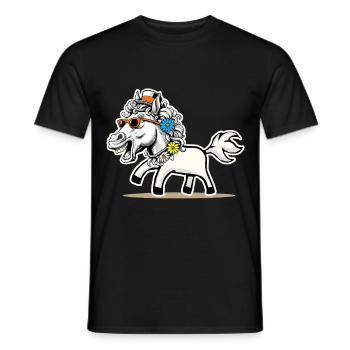 lustig witzig spaßig Pferd Pferde Gaul Kinder Kind - Männer T-Shirt - Schwarz - Vorne - AI Model Male 178 light (178cm)