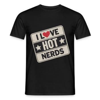 I Love Hot Nerds 24 - Männer T-Shirt - Schwarz - Vorne - AI Model Male 178 light (178cm)