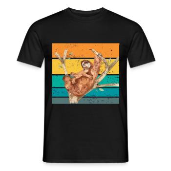 Maman paresseux avec doux bébé paresseux - T-shirt homme - noir - Devant - AI Model Male 178 light (178cm)