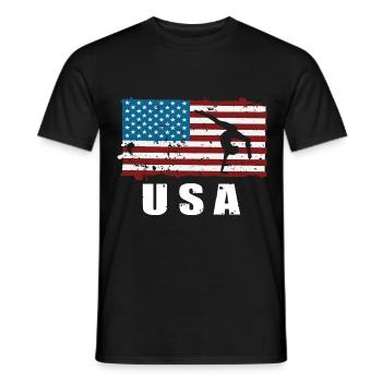 Gymnastique Acrobaties Cheerleading Gymnaste Gymnastique au sol - T-shirt homme - noir - Devant - AI Model Male 178 light (178cm)