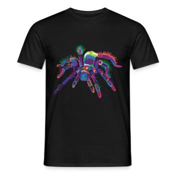 Colorful Spider Pop Art Tarantula - Men's T-Shirt - black - Front - AI Model Male 178 light (178cm)