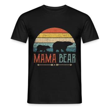 Mama Bear Mother Wife Gift Parents Couples Women - Men's T-Shirt - black - Front - AI Model Male 178 light (178cm)