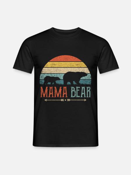 Mama Bär Mutter Frau Geschenk Eltern Paare Frauen - Männer T-Shirt - Schwarz