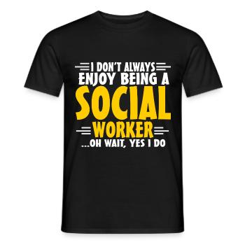 Assistante sociale Science politique - T-shirt homme - noir - Devant - AI Model Male 178 light (178cm)