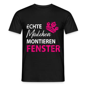 Fenstermonteurin Fenster Fensterbauerin Baustelle - Männer T-Shirt - Schwarz - Vorne - AI Model Male 178 light (178cm)