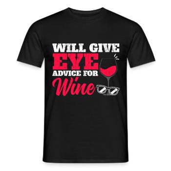 Devient consultation oculaire pour opticien optométriste en vin - T-shirt homme - noir - Devant - AI Model Male 178 light (178cm)