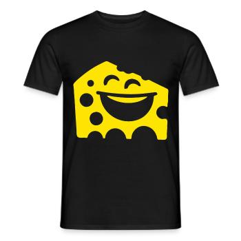 Laughing Cheese – Conception de fromage amusante - T-shirt homme - noir - Devant - AI Model Male 178 light (178cm)