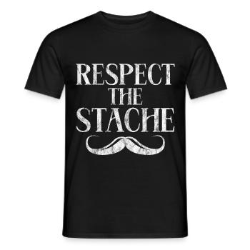 Respect The Stache 3 - Männer T-Shirt - Schwarz - Vorne - AI Model Male 178 light (178cm)