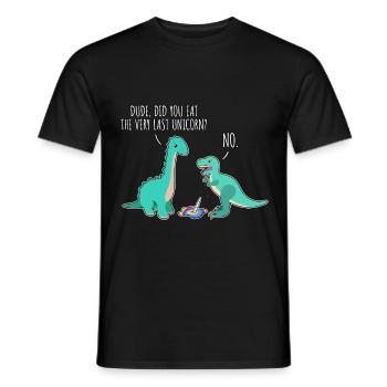 Funny Dino Unicorn Comic Dinosaur T-Rex - Men's T-Shirt - black - Front - AI Model Male 178 light (178cm)