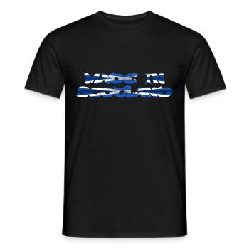 Made in Scotland flag color text design gift - Men's T-Shirt - black - Front - AI Model Male 178 light (178cm)