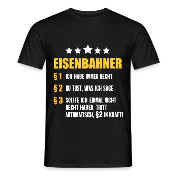Lokführer, Zug, Eisenbahn Geschenk - Männer T-Shirt - Schwarz - Vorne - AI Model Male 178 light (178cm)