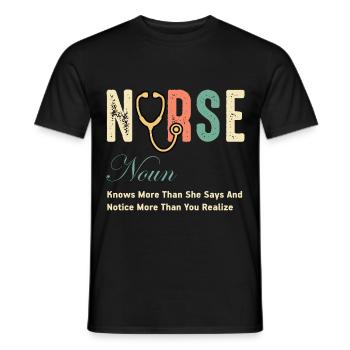 Infirmière - T-shirt homme - noir - Devant - AI Model Male 178 light (178cm)