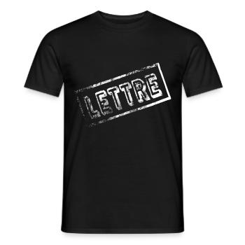 lettre v1 white - Men's T-Shirt - black - Front - AI Model Male 178 light (178cm)
