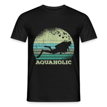 Aquaholic Vintage Divers - Men's T-Shirt - black - Front - AI Model Male 178 light (178cm)