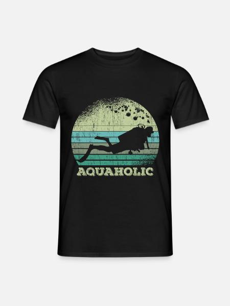 Aquaholic Plongeur vintage - T-shirt homme - noir