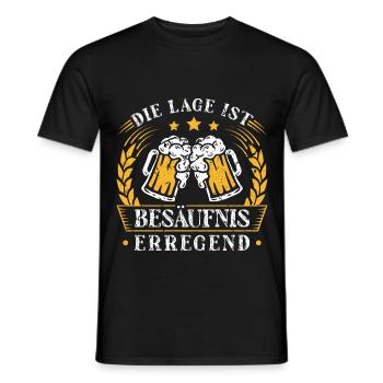 Fun Spruch Die Lage Ist Besäufnis Erregend Lustig - Männer T-Shirt - Schwarz - Vorne - AI Model Male 178 light (178cm)