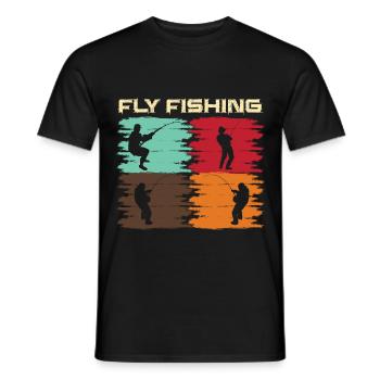 Fly Fishing Fishing Fish Angler Angel Gift - Men's T-Shirt - black - Front - AI Model Male 178 light (178cm)