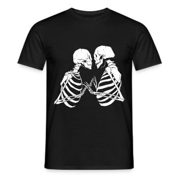Skeleton Love Valentine's Day Relationship Forever Death - Men's T-Shirt - black - Front - AI Model Male 178 light (178cm)