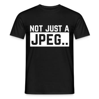 Crypto Art Lover Funny Quote Not Just A Jpeg NFT - Men's T-Shirt - black - Front - AI Model Male 178 light (178cm)