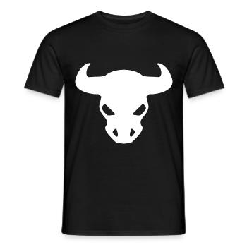 Bull, bull, ox and bull's head design - Men's T-Shirt - black - Front - AI Model Male 178 light (178cm)