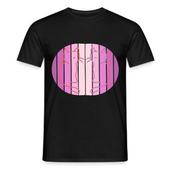 Retro Katzen Vintage 80er 90er Mädchens - Männer T-Shirt - Schwarz - Vorne - AI Model Male 178 light (178cm)