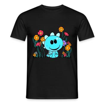 Dragon Dragon Enfant Enfants Bébé Bambins Fleur - T-shirt homme - noir - Devant - AI Model Male 178 light (178cm)