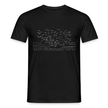 Les oiseaux sont libres de briser les barbelés et les frontières - T-shirt homme - noir - Devant - AI Model Male 178 light (178cm)