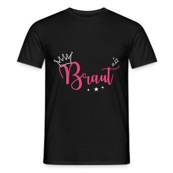 Braut Bride to be Krone Sterne Pink JGA - Männer T-Shirt - Schwarz - Vorne - AI Model Male 178 light (178cm)