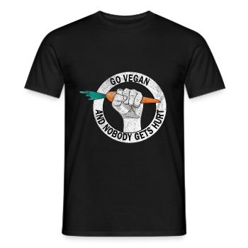Devenir végétalien et personne ne fera de mal au véganisme - T-shirt homme - noir - Devant - AI Model Male 178 light (178cm)