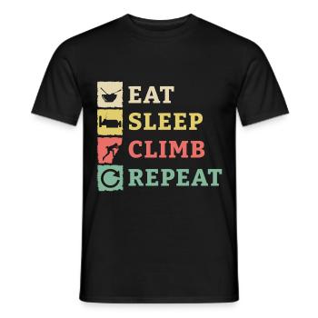 Boulder Climbing Mountaineering Rock Climbing Gift - Men's T-Shirt - black - Front - AI Model Male 178 light (178cm)