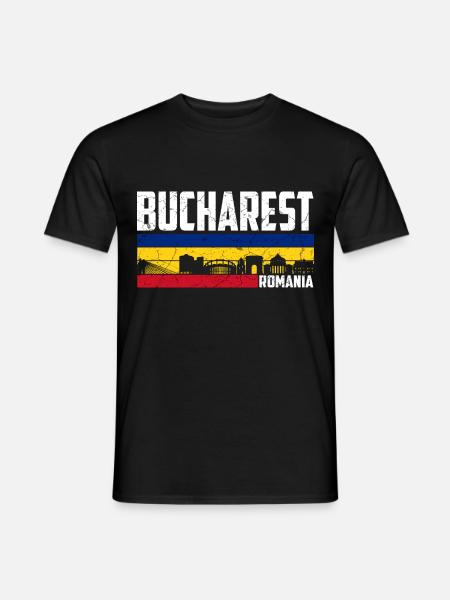 Bukarest Rumänien Stadt Rumänisch - Männer T-Shirt - Schwarz